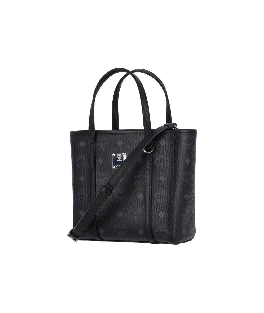 MCM Черная сумка тоут из искусственной кожи, фото 2