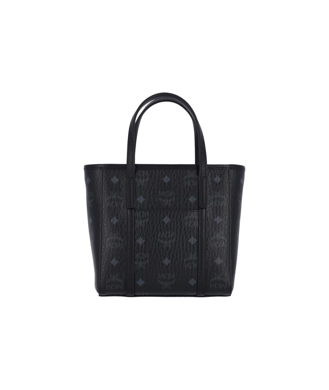 MCM Черная сумка тоут из искусственной кожи, фото 3