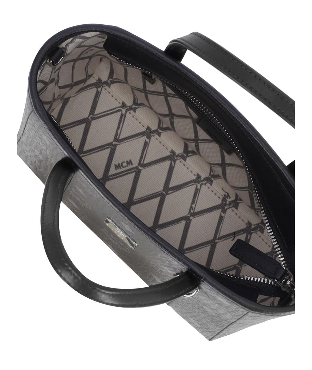 MCM Черная сумка тоут из искусственной кожи, фото 4