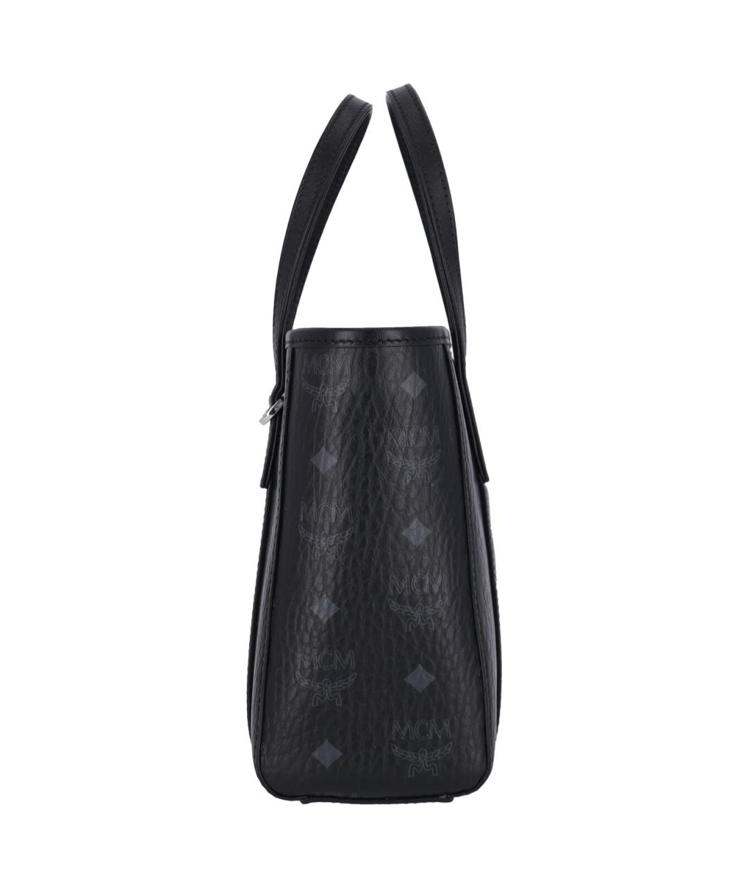 MCM Черная сумка тоут из искусственной кожи, фото 5