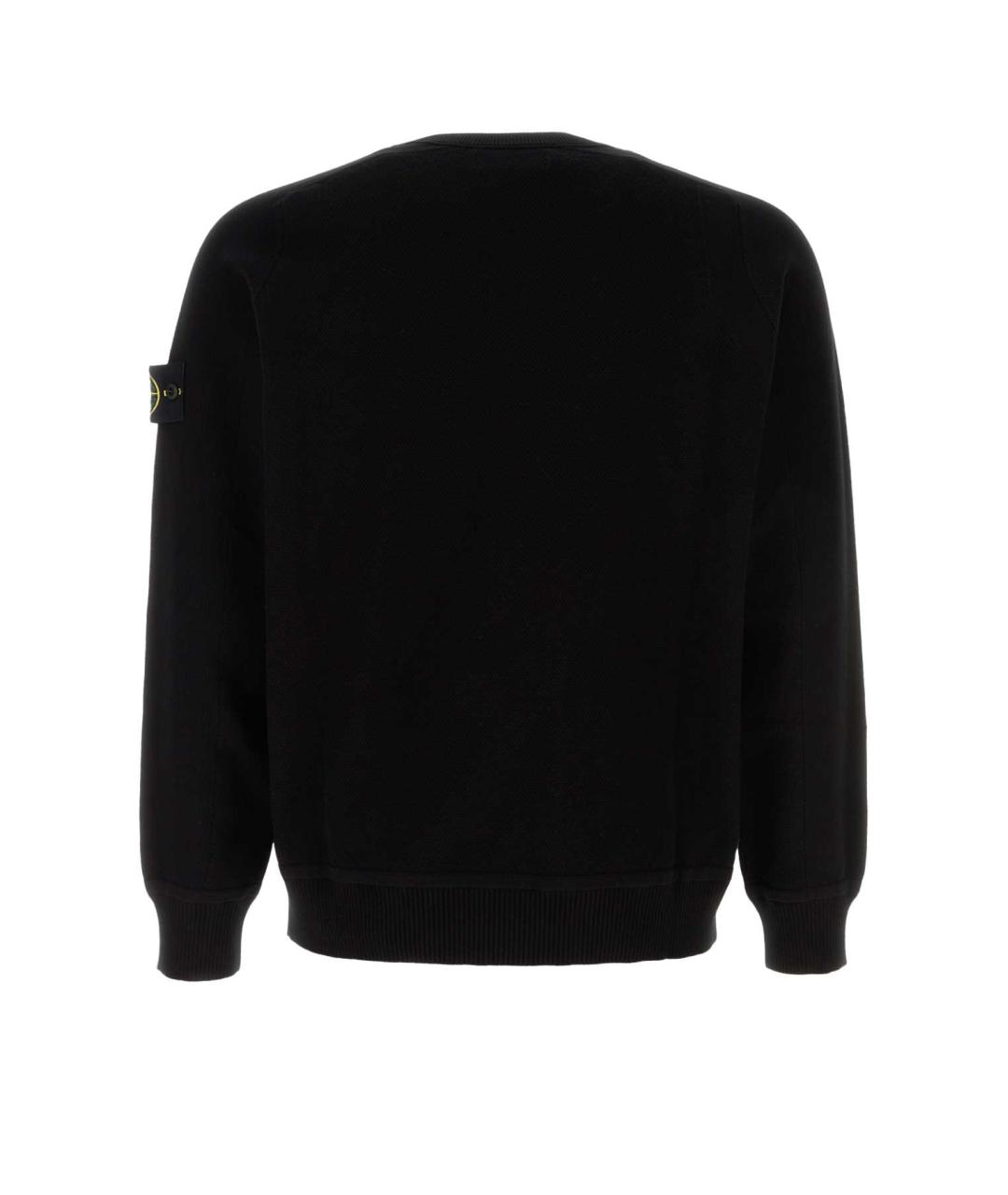 STONE ISLAND Черный хлопковый джемпер / свитер, фото 2