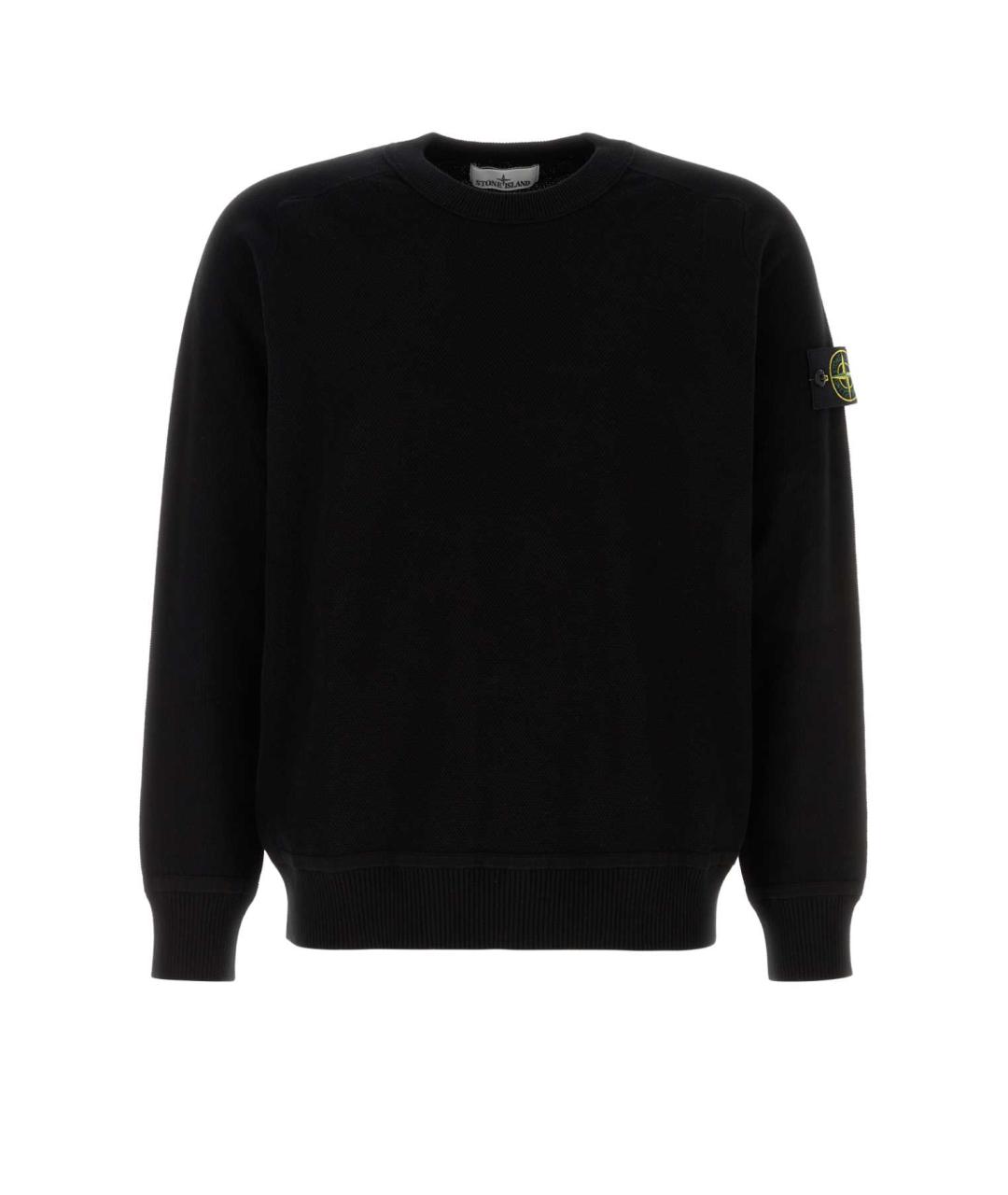 STONE ISLAND Черный хлопковый джемпер / свитер, фото 1