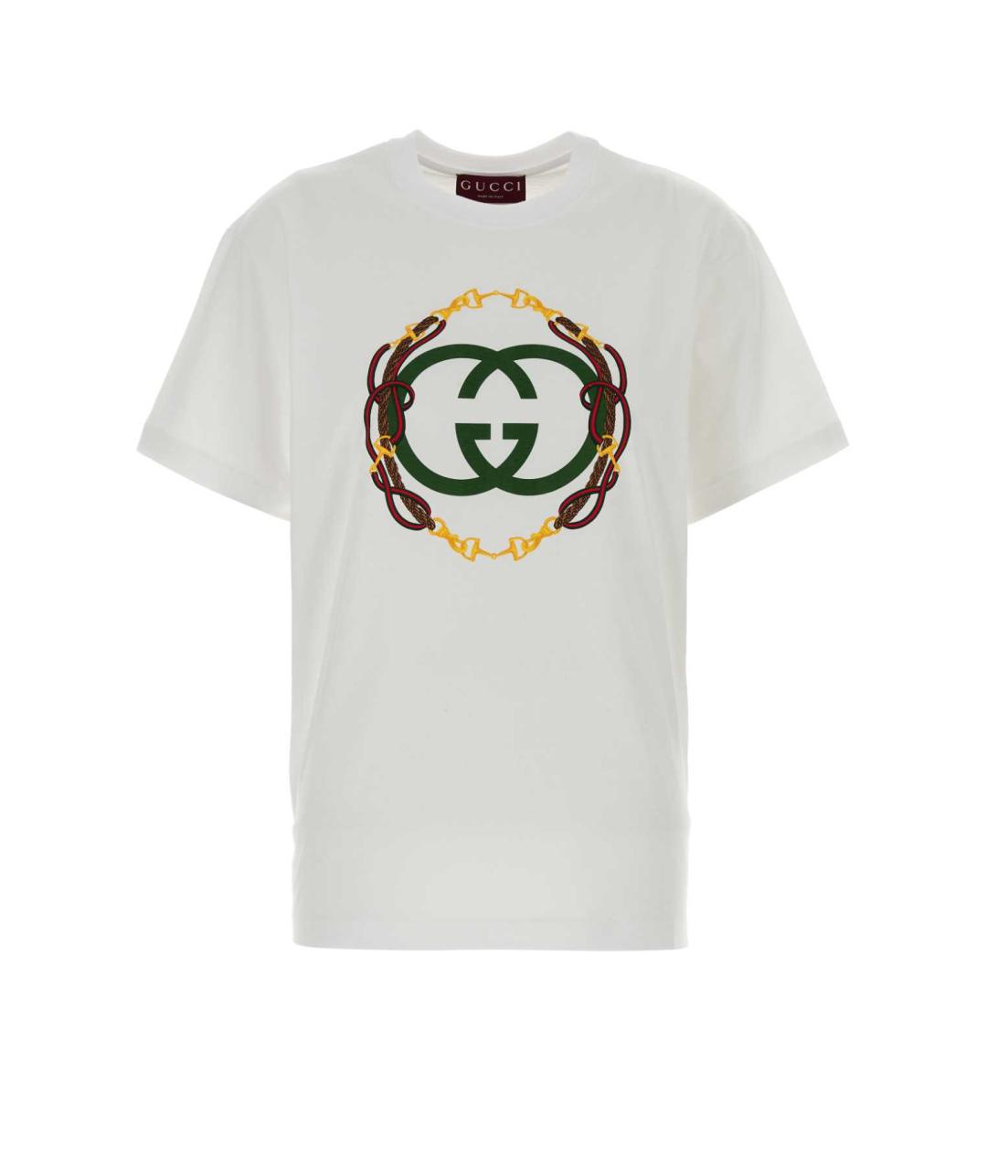 GUCCI Белая хлопковая футболка, фото 1