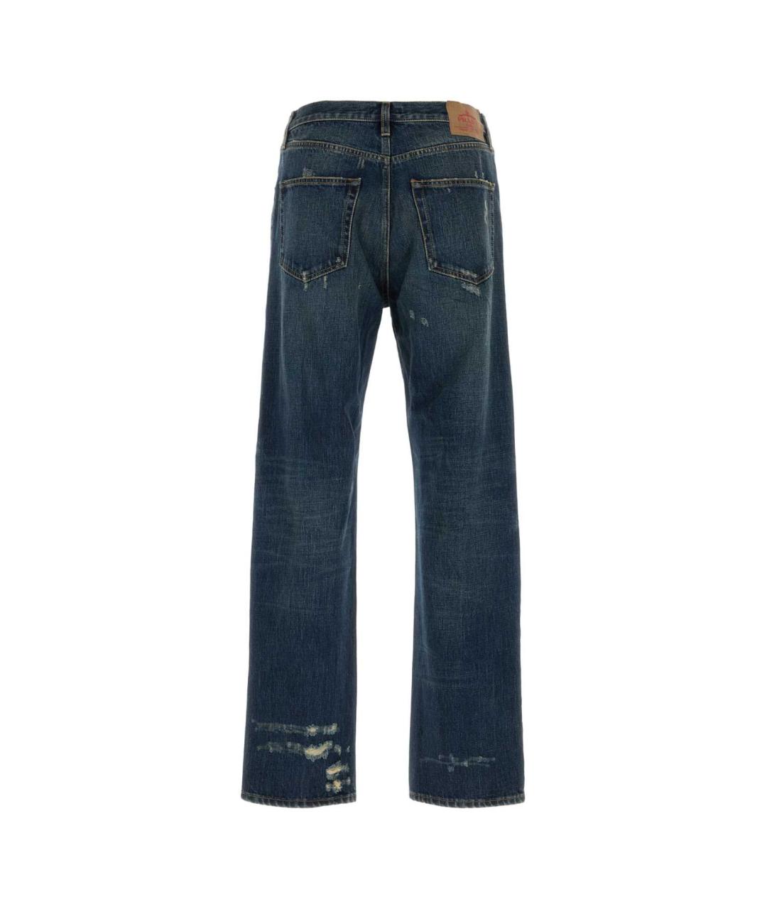 PRADA Синие хлопковые прямые джинсы, фото 2