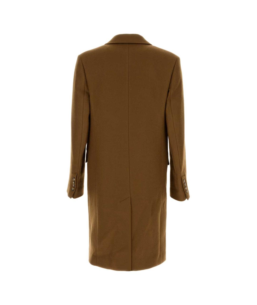 Ami Paris Коричневое шерстяное пальто, фото 2