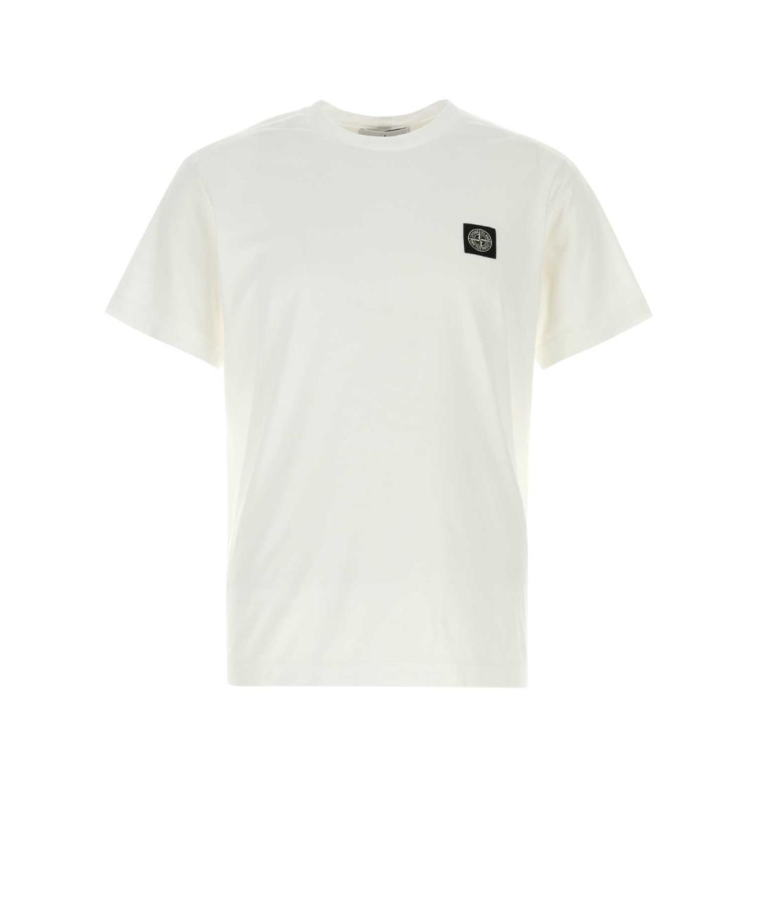 STONE ISLAND Белая хлопковая футболка, фото 1