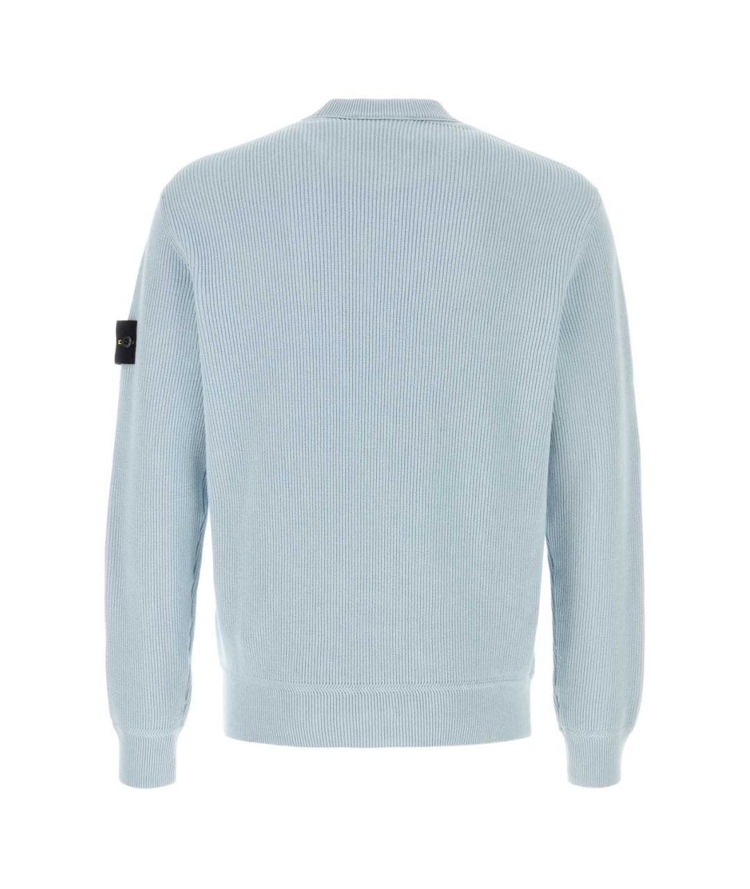 STONE ISLAND Голубой хлопковый джемпер / свитер, фото 2