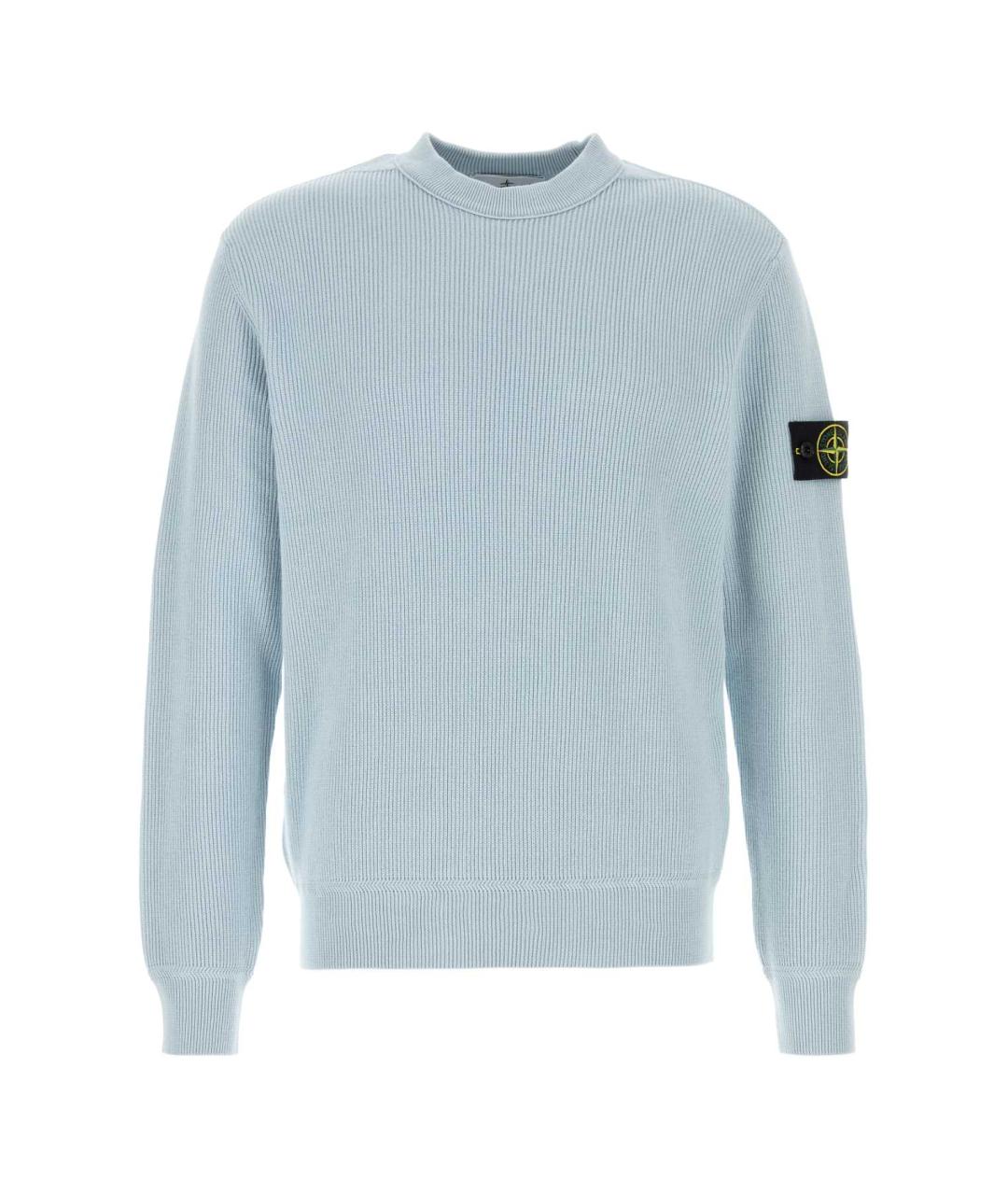 STONE ISLAND Голубой хлопковый джемпер / свитер, фото 1