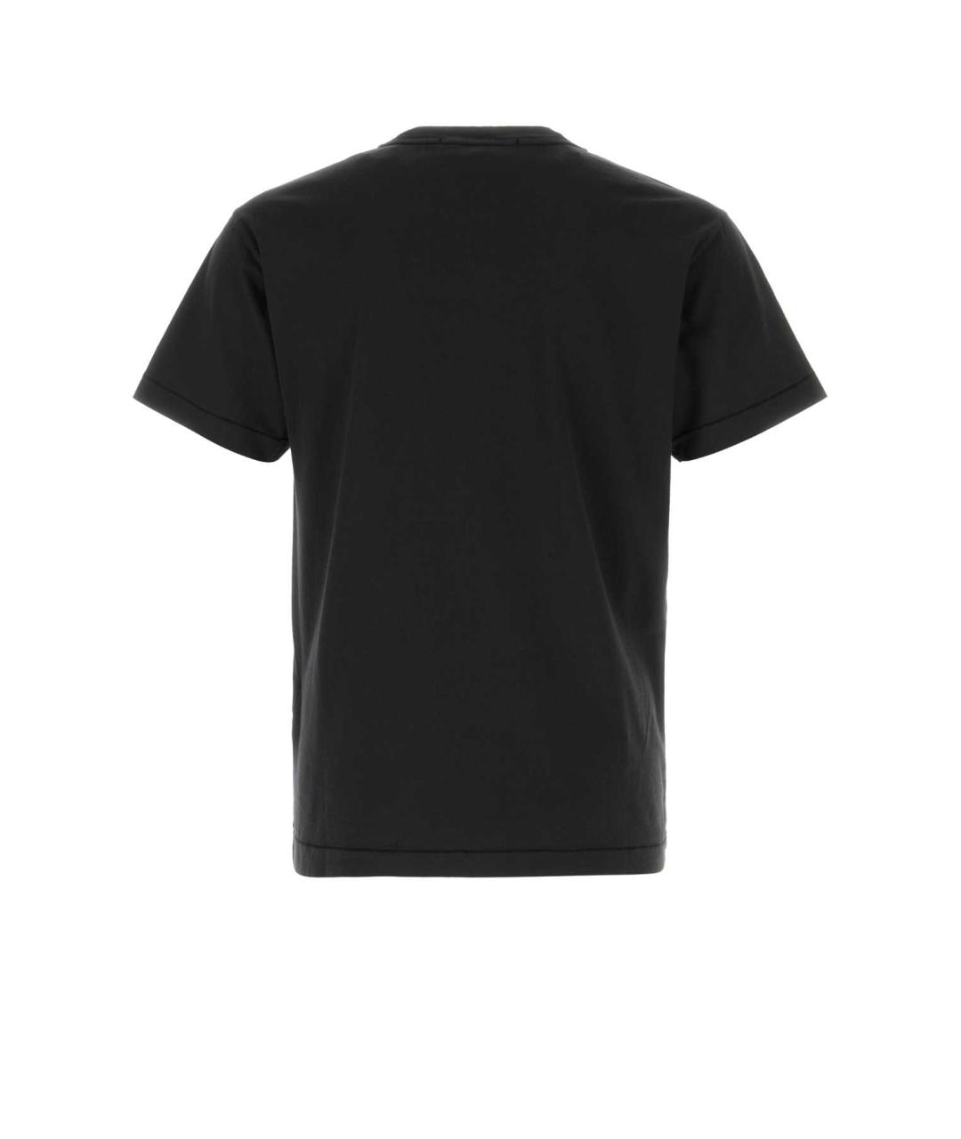 STONE ISLAND Черная хлопковая футболка, фото 2