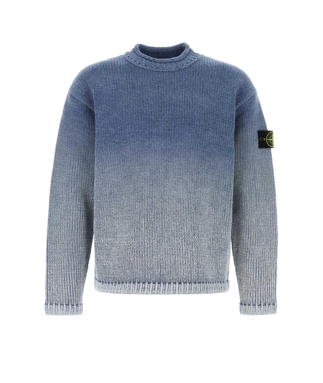 STONE ISLAND Голубой хлопковый джемпер / свитер, фото 1