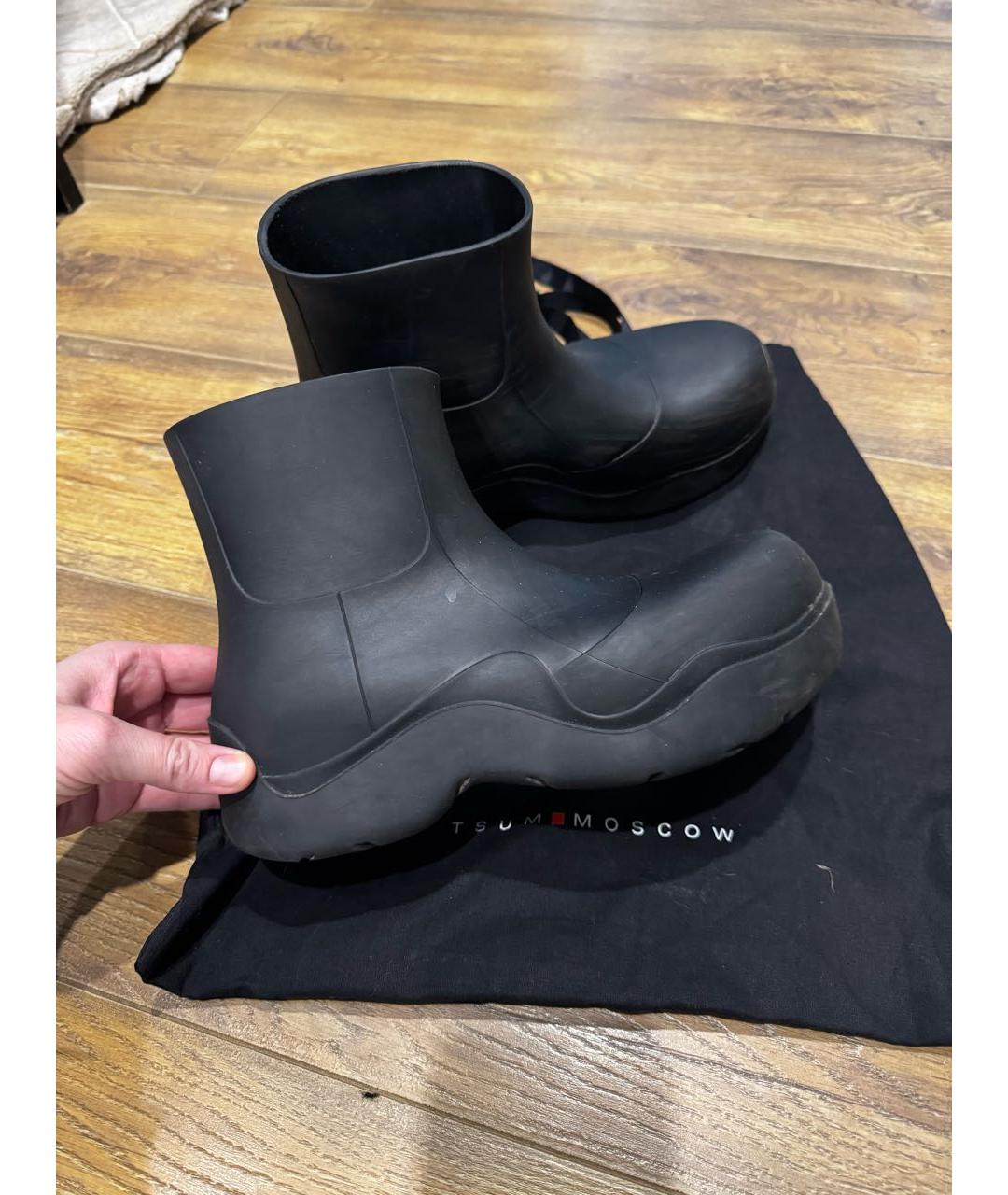 BOTTEGA VENETA Черные резиновые полусапоги, фото 4