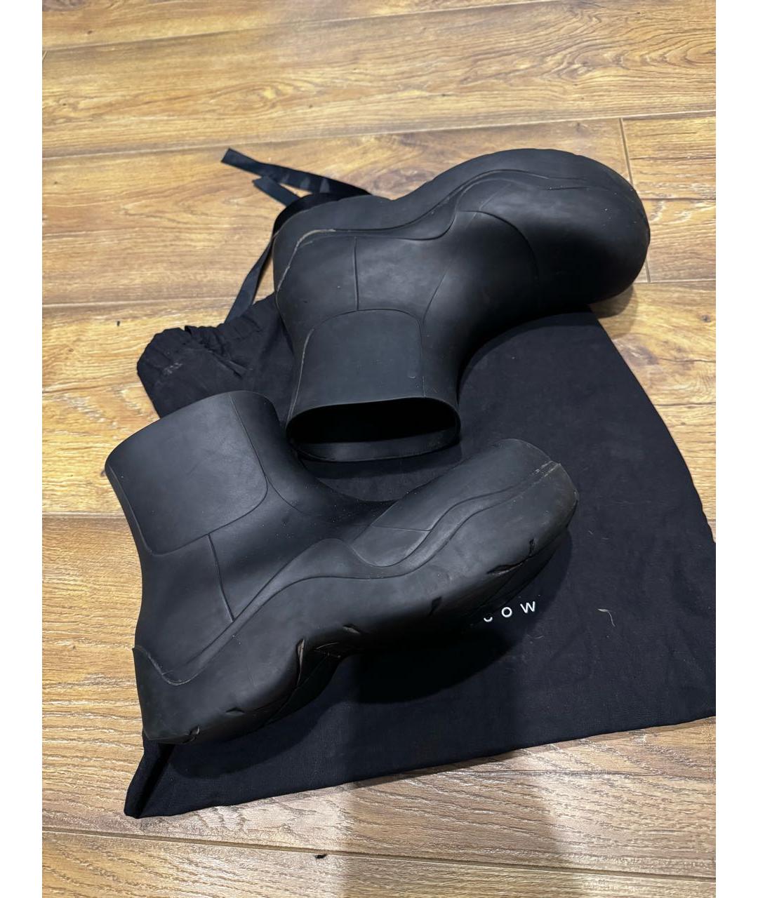 BOTTEGA VENETA Черные резиновые полусапоги, фото 6