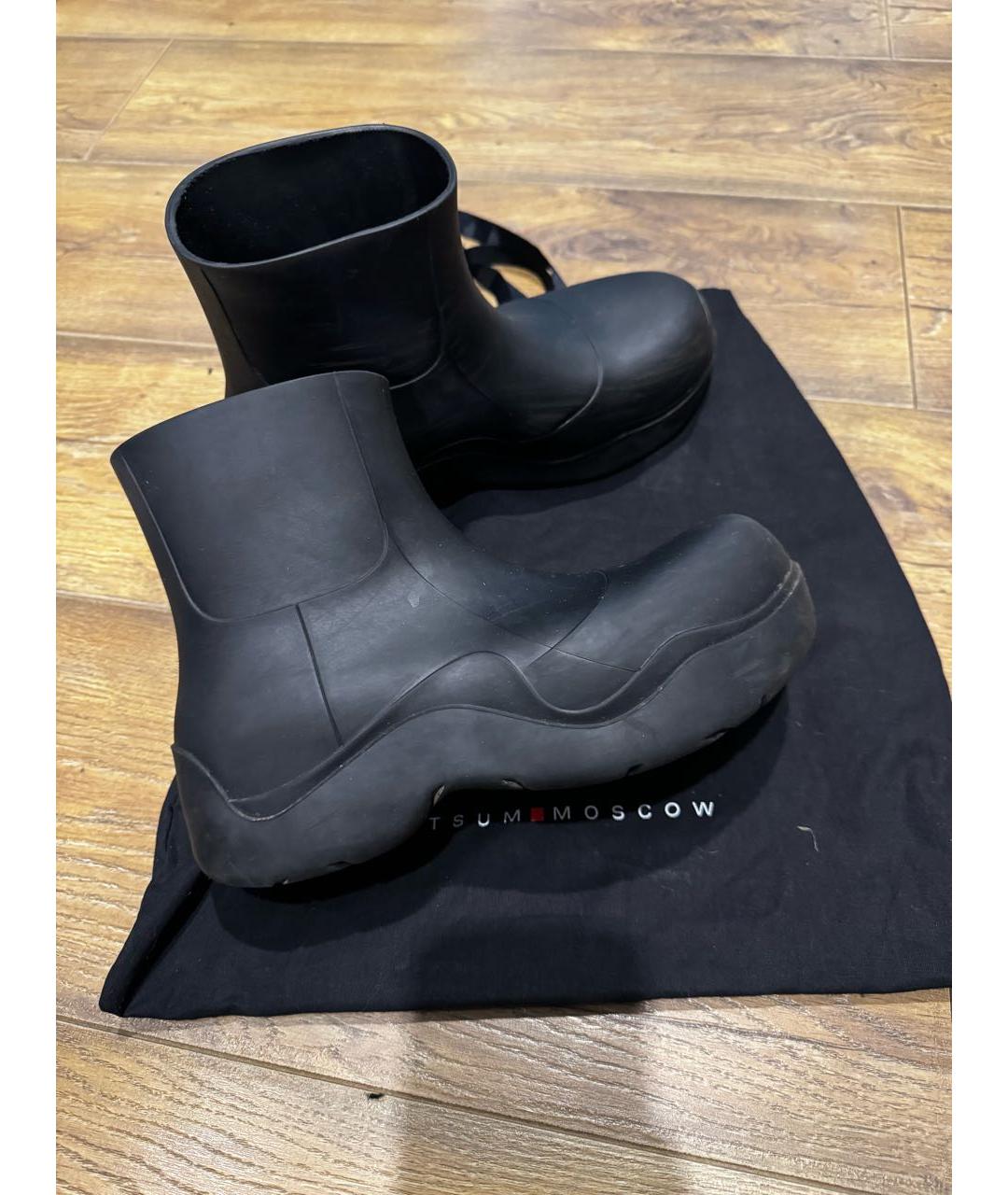 BOTTEGA VENETA Черные резиновые полусапоги, фото 9
