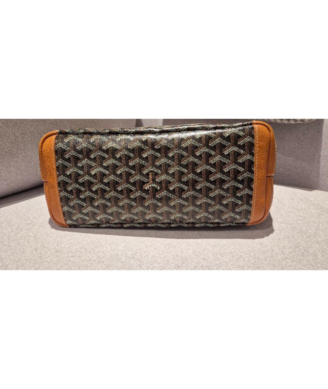 GOYARD Коричневая кожаная сумка через плечо, фото 3