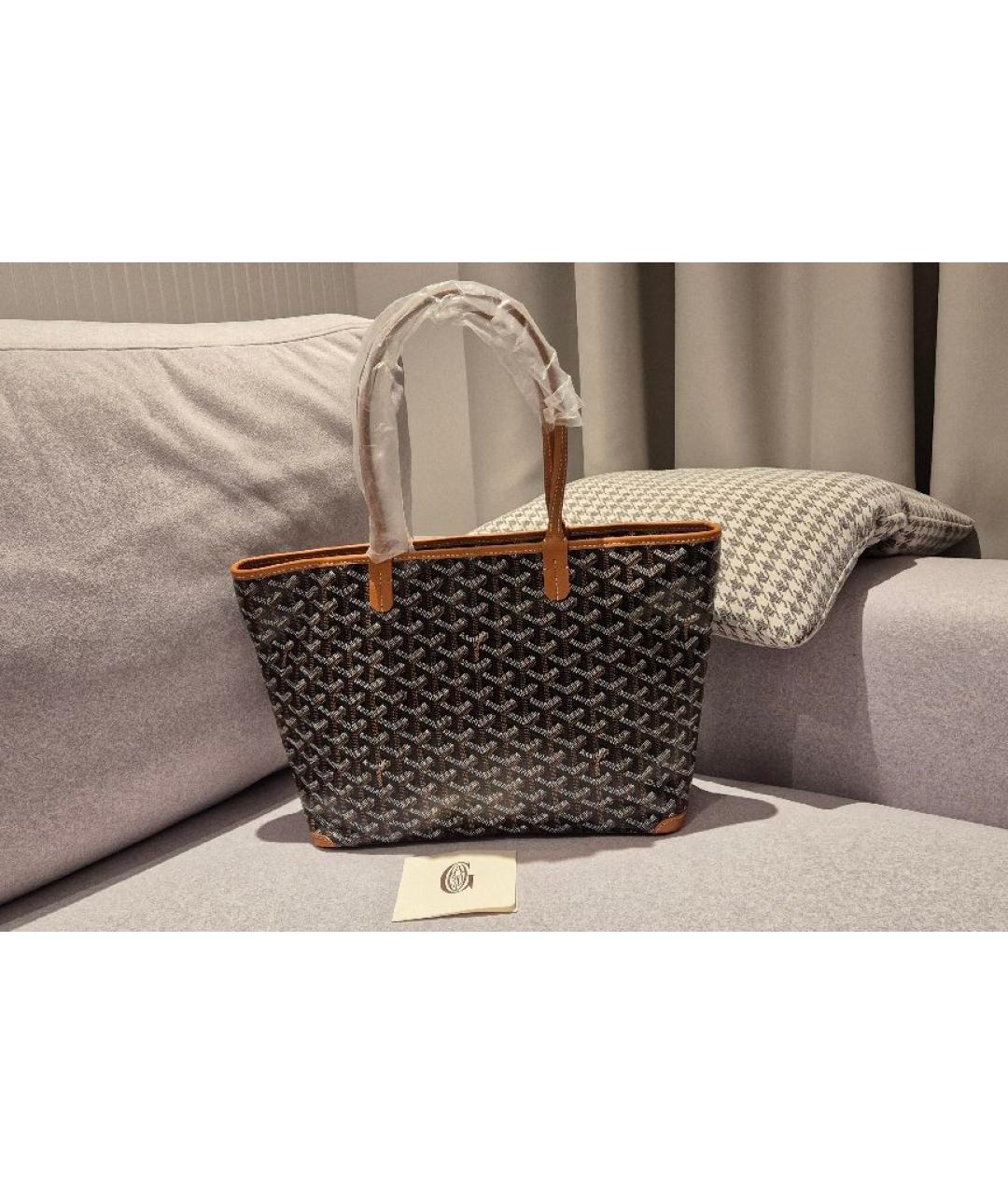 GOYARD Коричневая кожаная сумка через плечо, фото 2