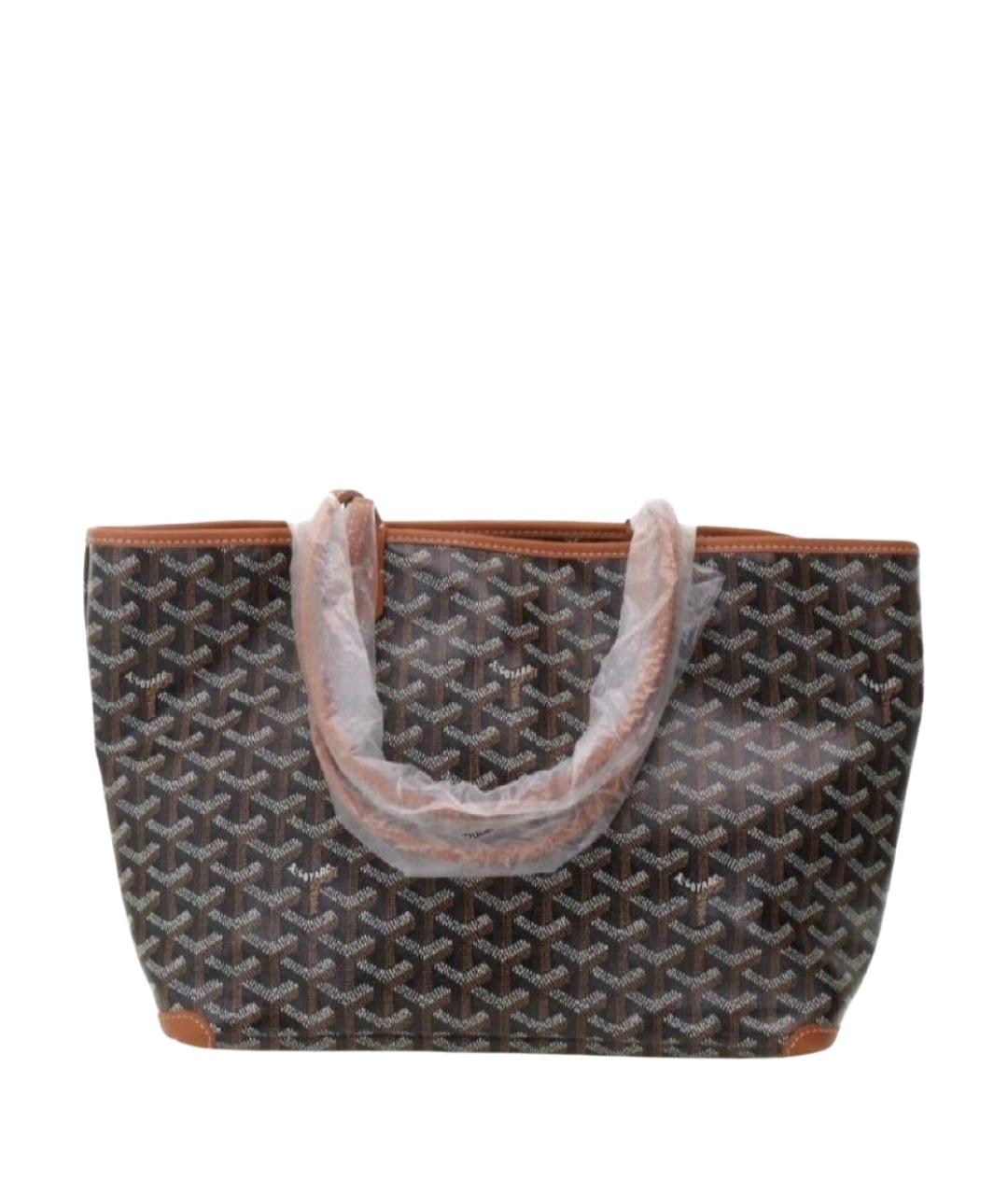 GOYARD Коричневая кожаная сумка через плечо, фото 1