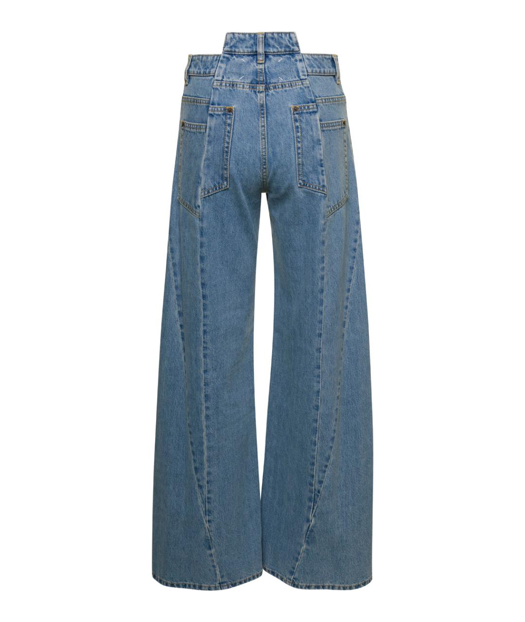 MAISON MARGIELA Синие хлопковые прямые джинсы, фото 2