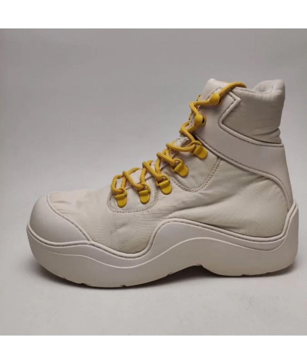 BOTTEGA VENETA Белые кожаные ботинки, фото 3