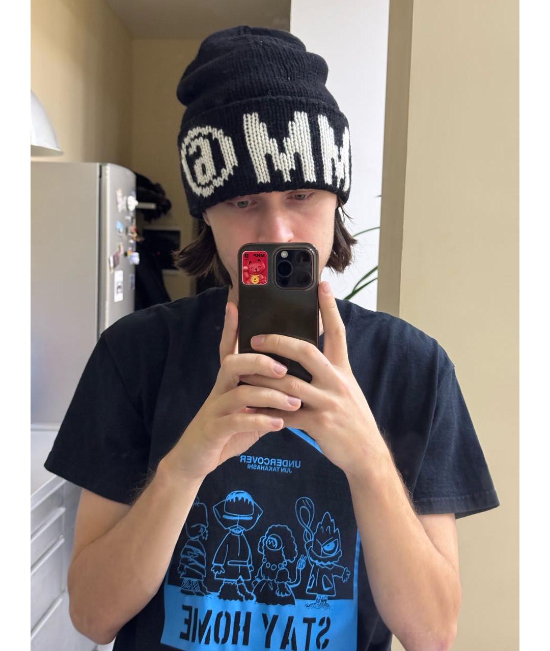 MM6 MAISON MARGIELA Черная шерстяная шапка, фото 3