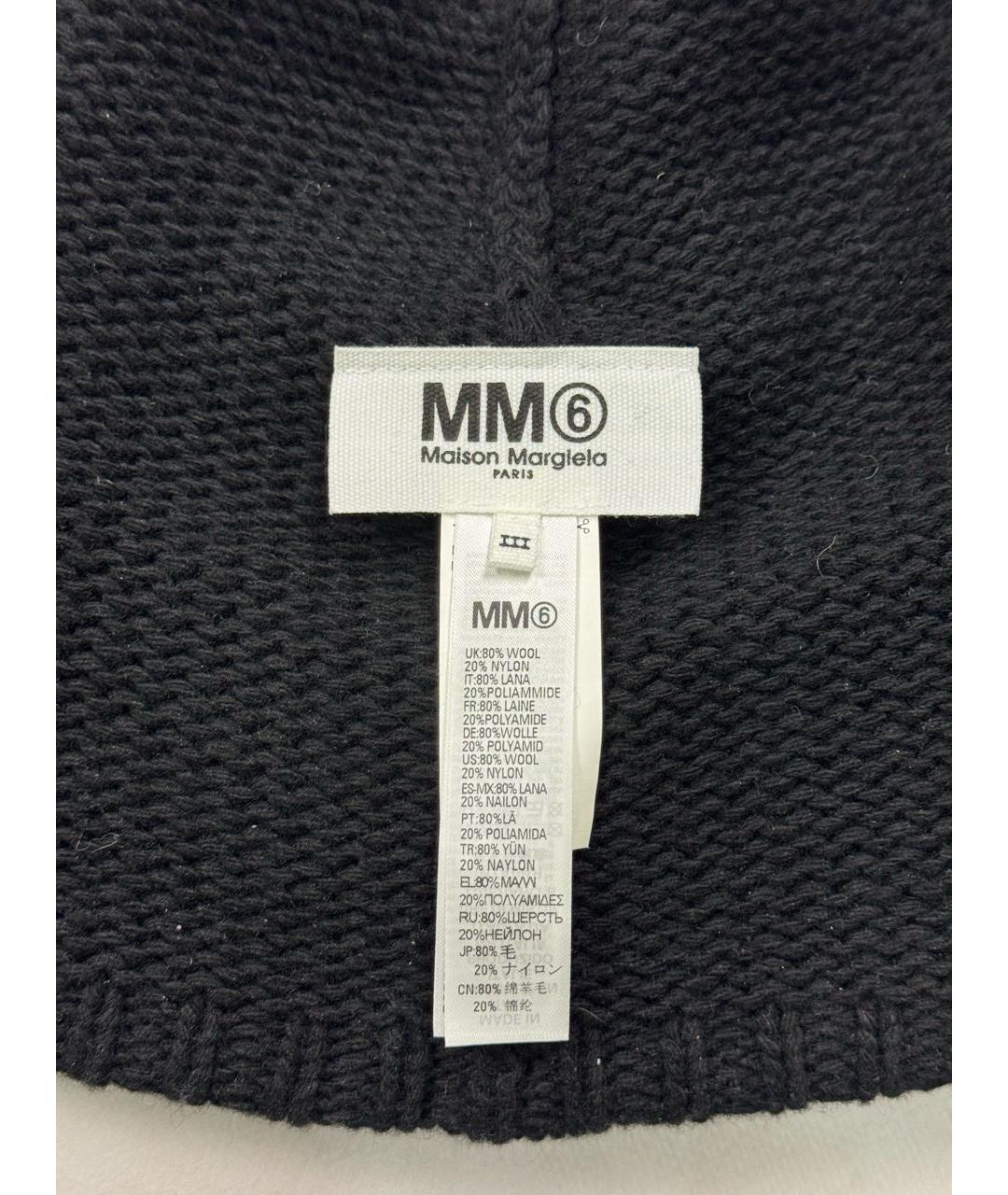 MM6 MAISON MARGIELA Черная шерстяная шапка, фото 6