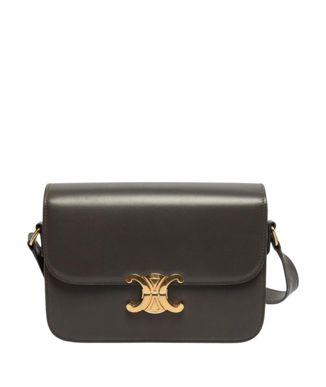 CELINE Серая кожаная сумка через плечо, фото 1