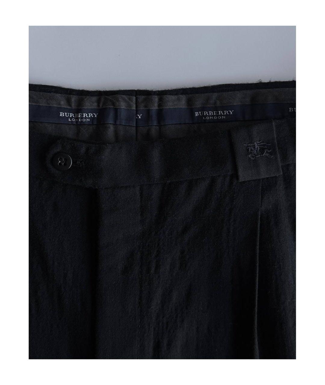 BURBERRY Темно-синие шерстяные повседневные брюки, фото 5
