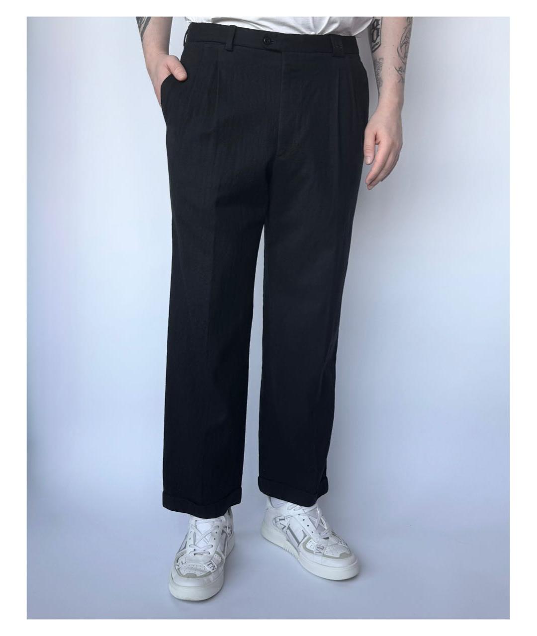 BURBERRY Темно-синие шерстяные повседневные брюки, фото 6