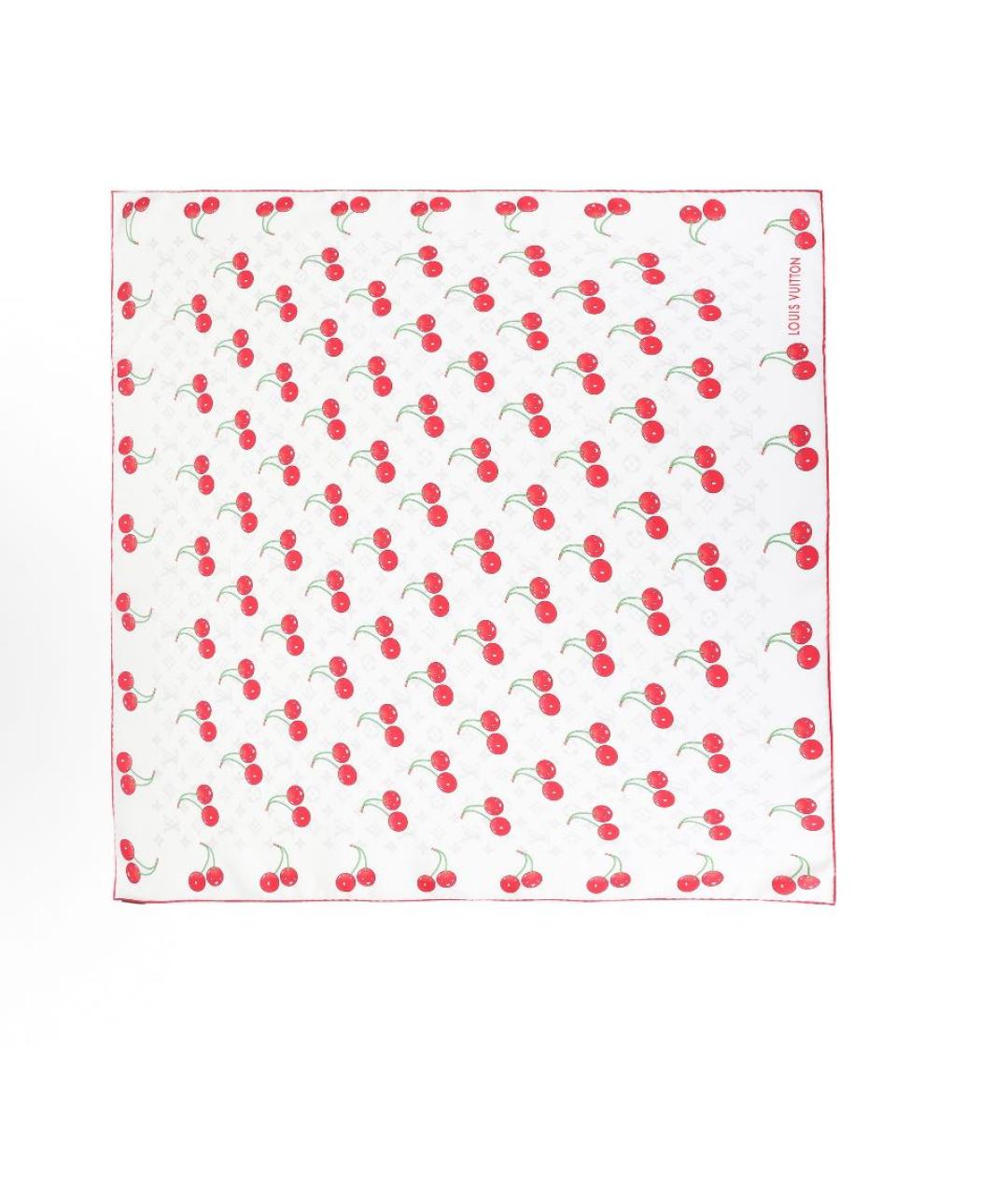 LOUIS VUITTON Белый шелковый платок, фото 3