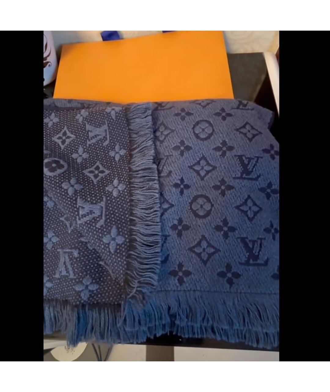 LOUIS VUITTON Темно-синий платок, фото 3