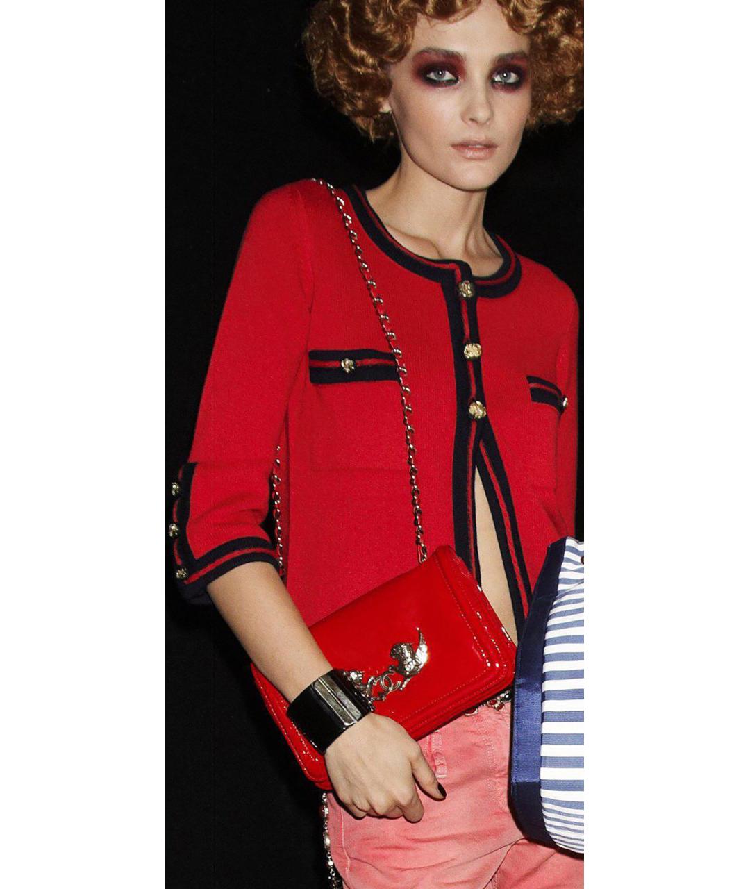 CHANEL Красный кашемировый костюм с юбками, фото 3