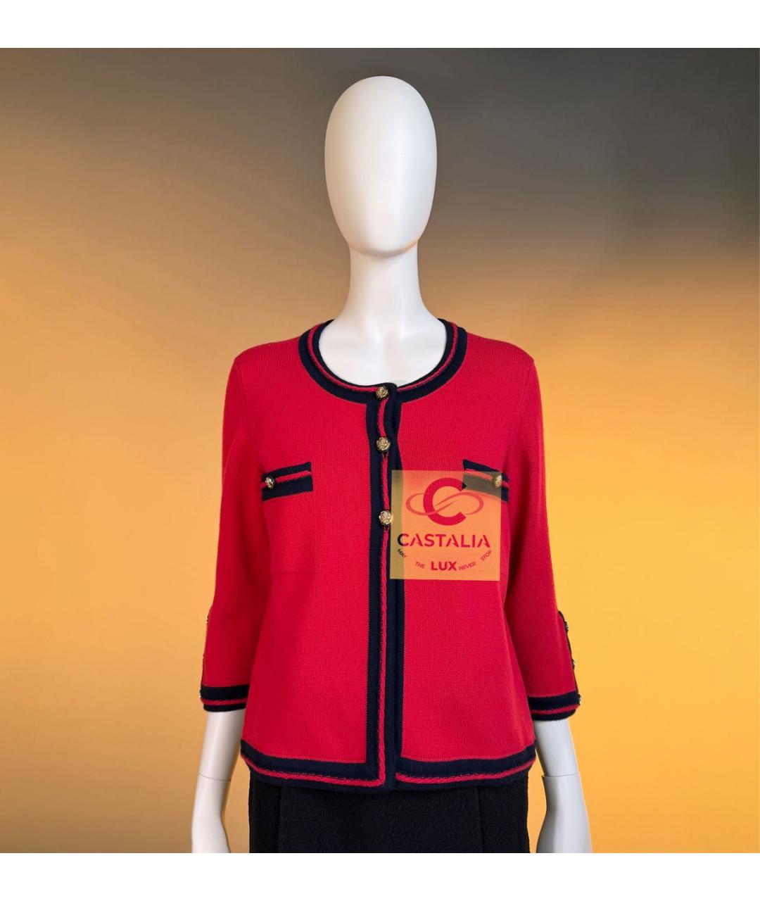 CHANEL Красный кашемировый костюм с юбками, фото 6