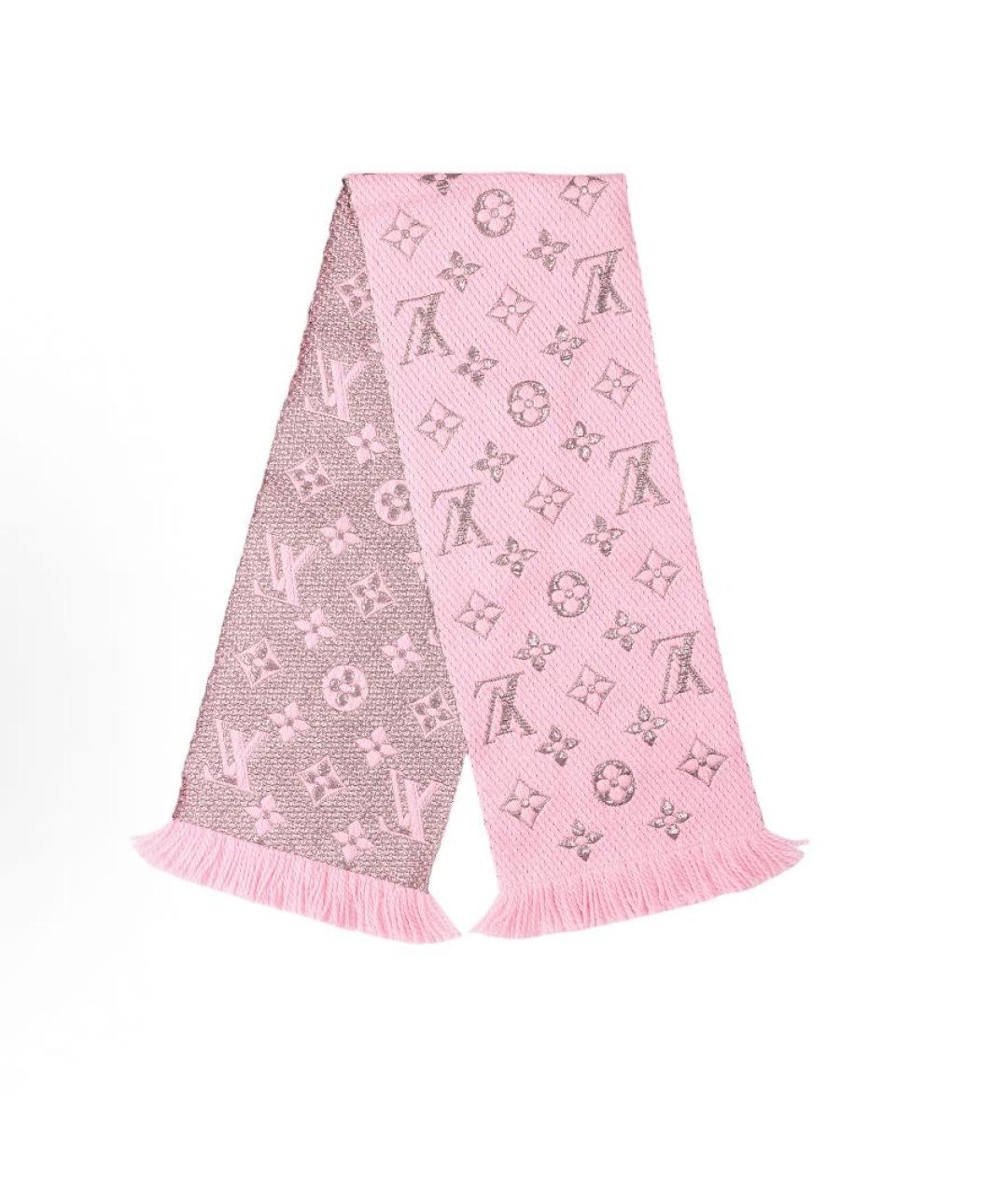 LOUIS VUITTON Розовый шерстяной шарф, фото 2