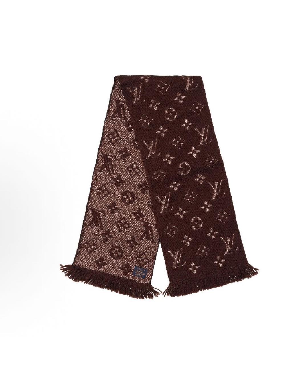 LOUIS VUITTON Коричневый шарф, фото 4