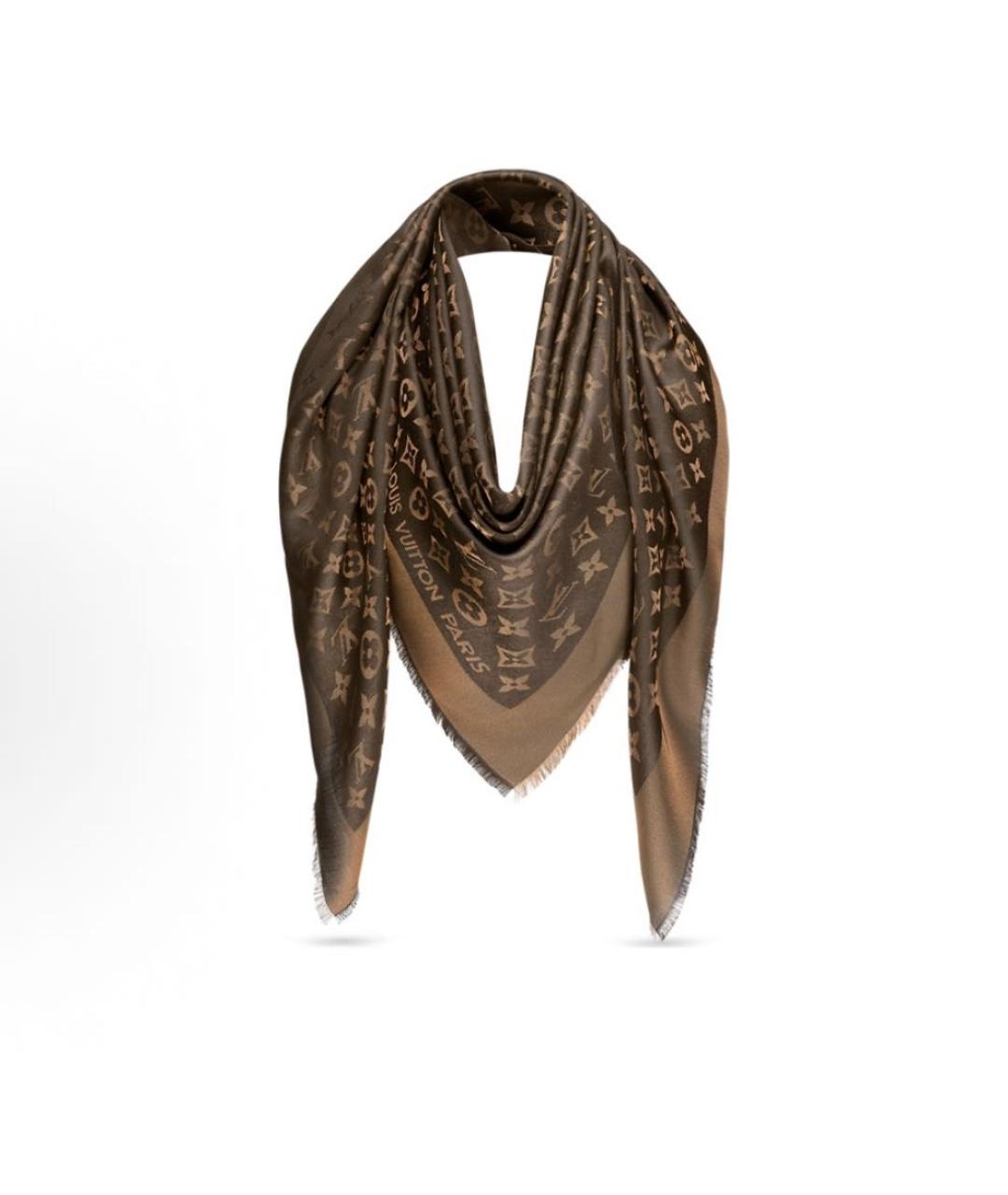 LOUIS VUITTON Коричневый шарф, фото 4