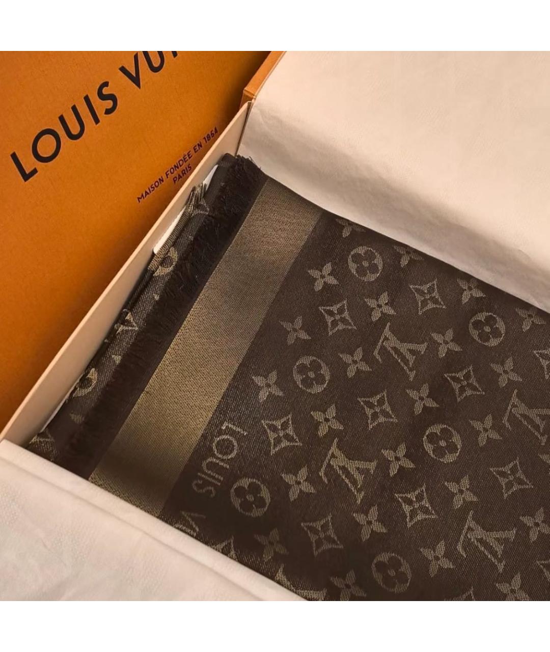 LOUIS VUITTON Коричневый шарф, фото 3
