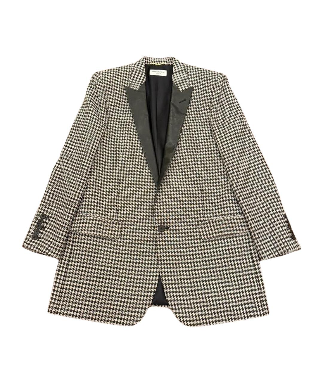 SAINT LAURENT Серый шерстяной жакет/пиджак, фото 1