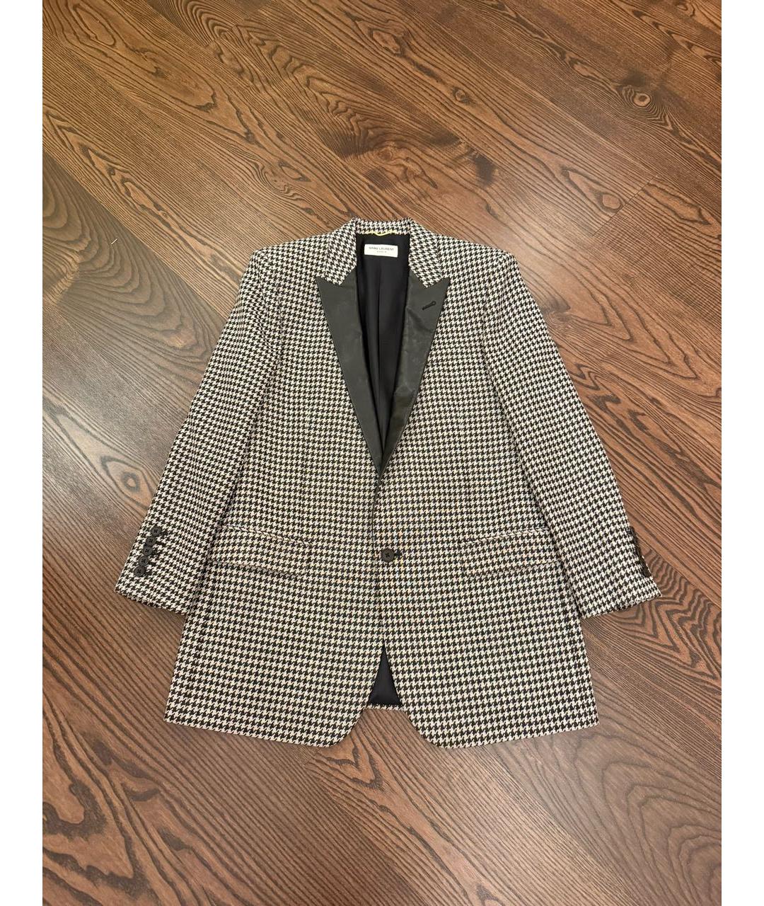 SAINT LAURENT Серый шерстяной жакет/пиджак, фото 8