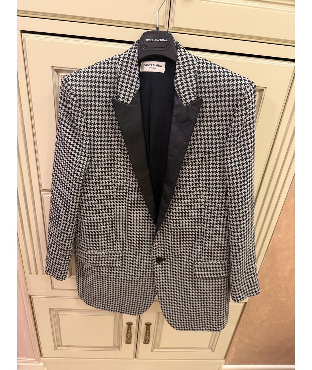 SAINT LAURENT Серый шерстяной жакет/пиджак, фото 2