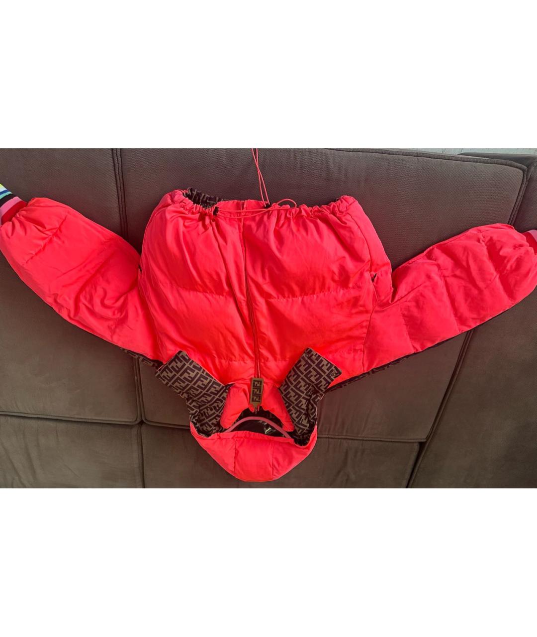 FENDI Коричневый полиэстеровый пуховик, фото 2