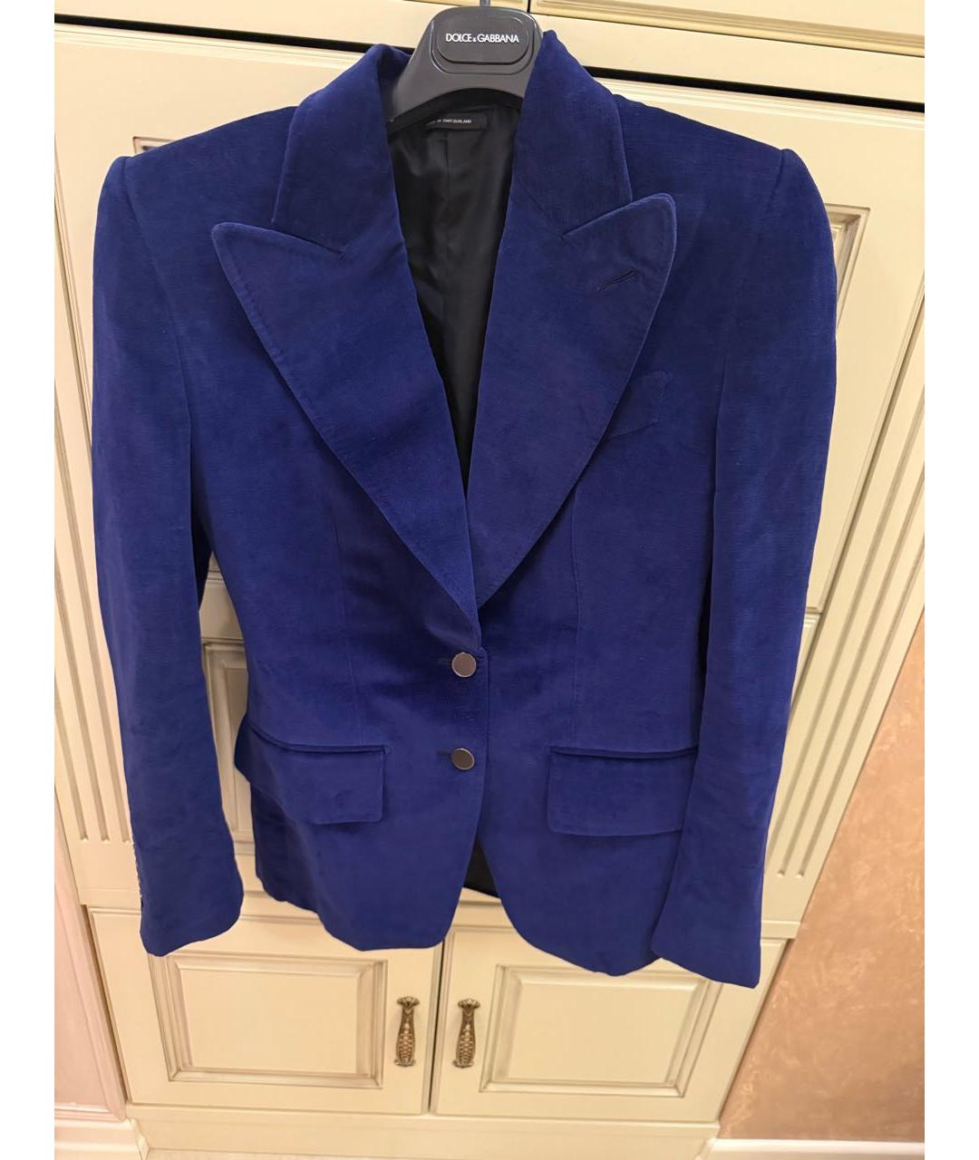 TOM FORD Синий бархатный жакет/пиджак, фото 9