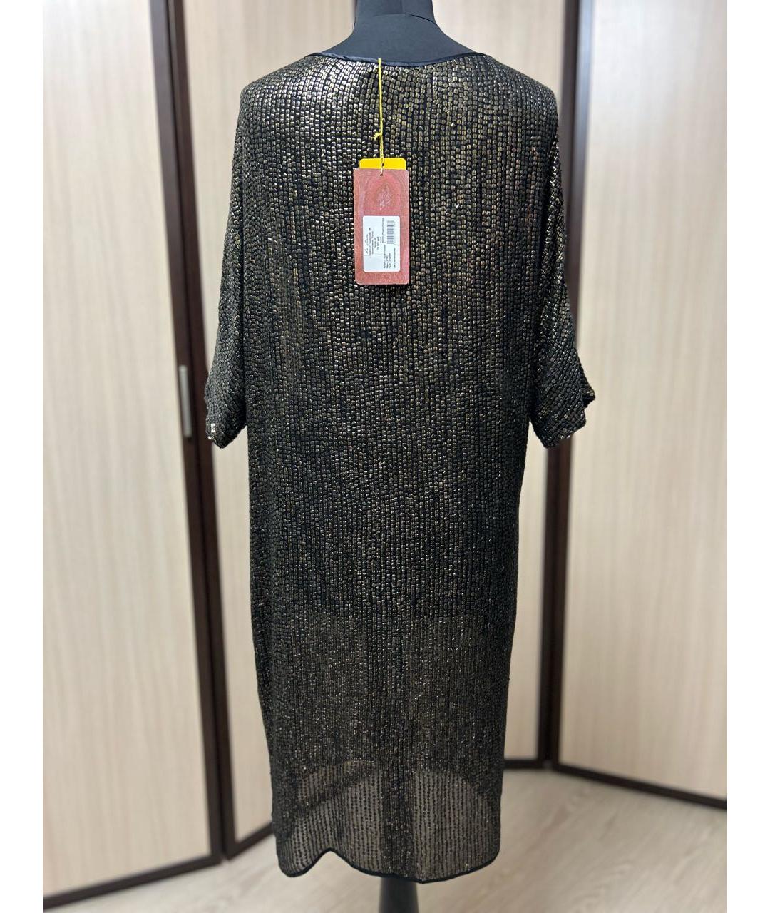 ETRO Золотое шелковое коктейльное платье, фото 2