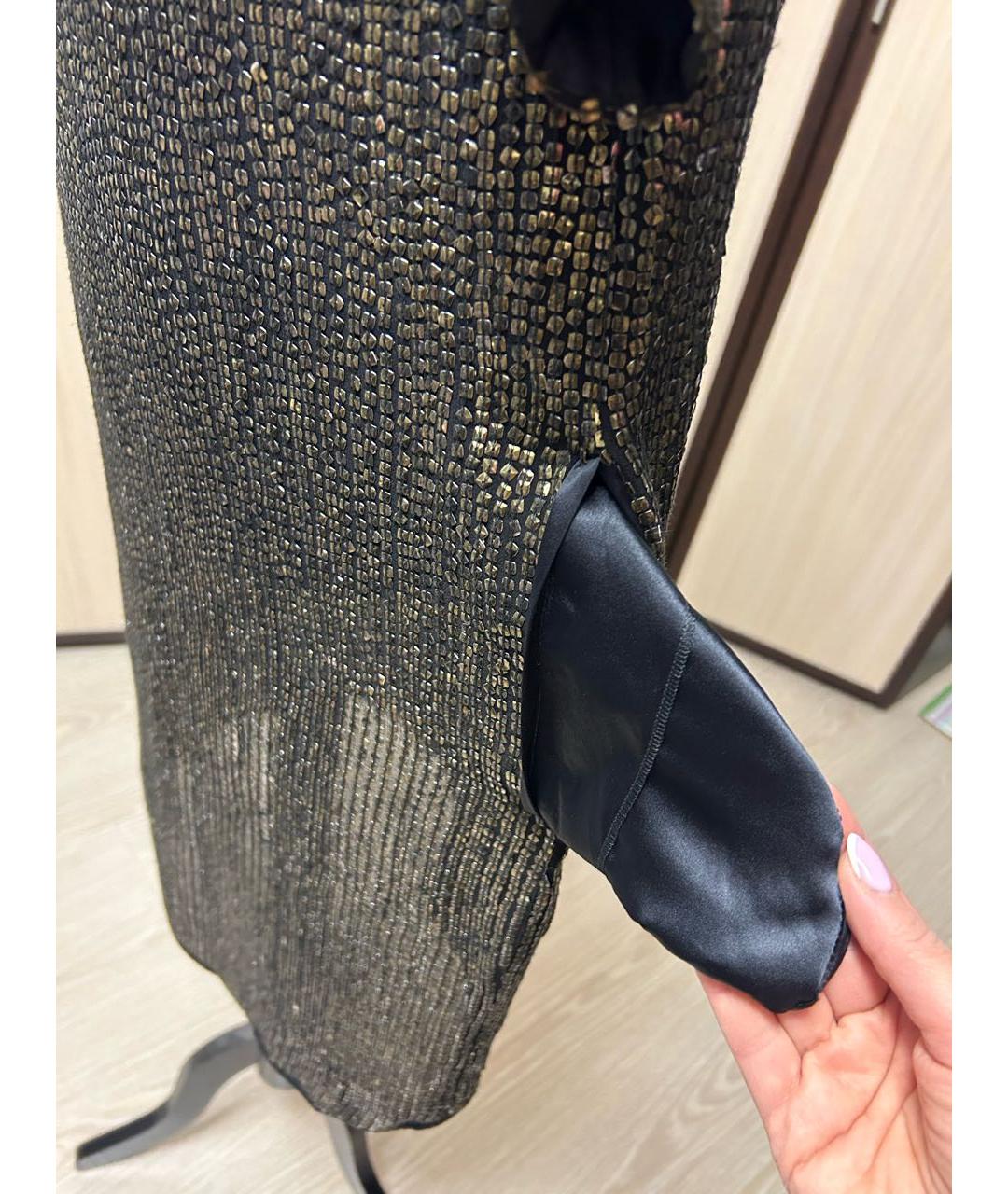 ETRO Золотое шелковое коктейльное платье, фото 8