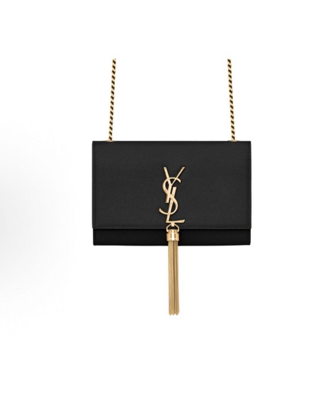 SAINT LAURENT Черная кожаная сумка через плечо, фото 5