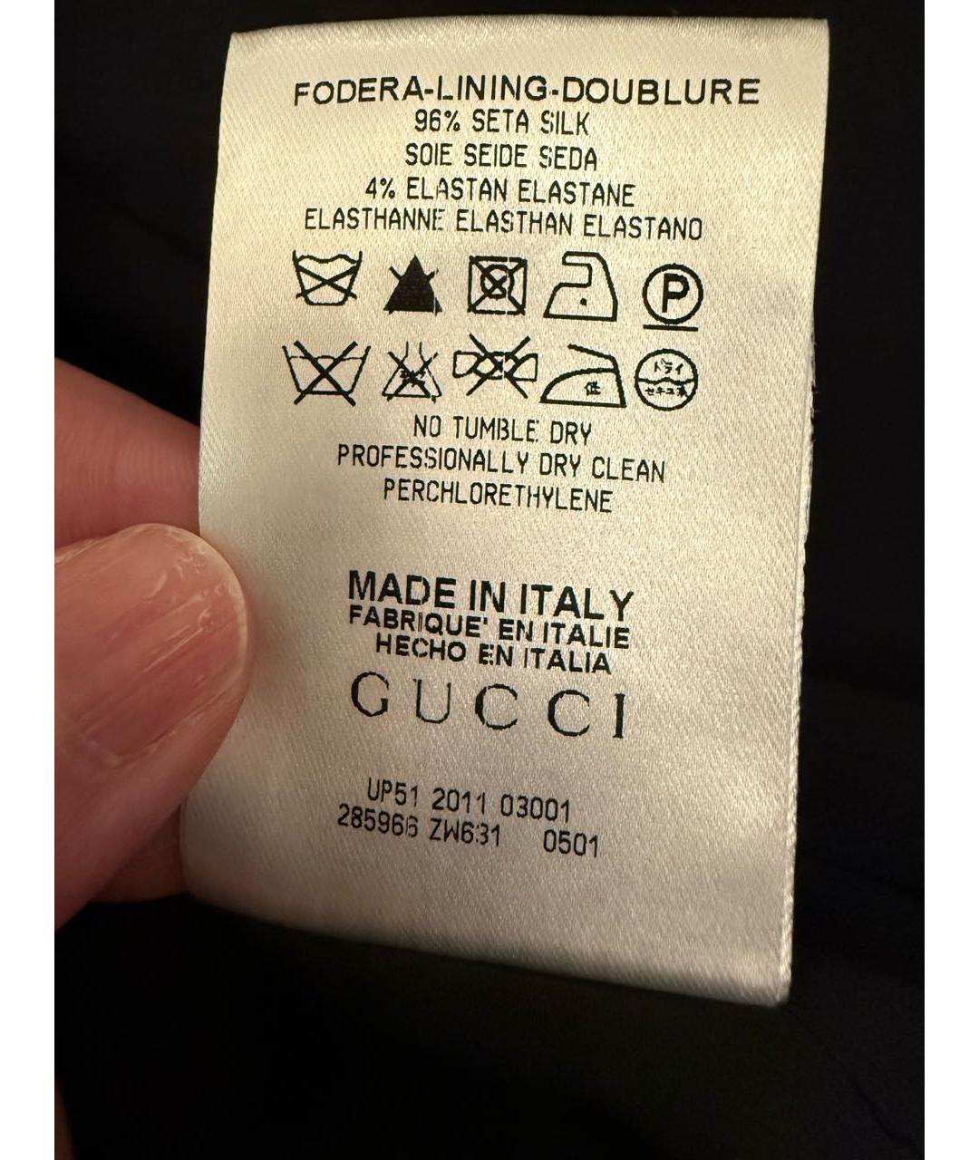 GUCCI Черный шелковый жакет/пиджак, фото 5