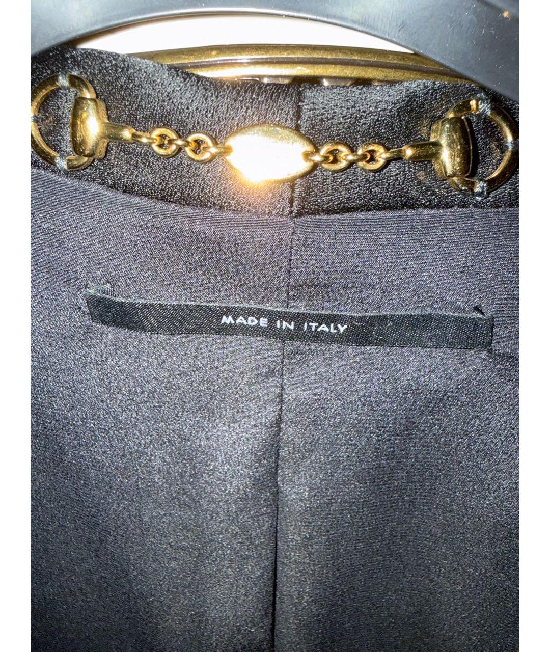 GUCCI Черный шелковый жакет/пиджак, фото 3