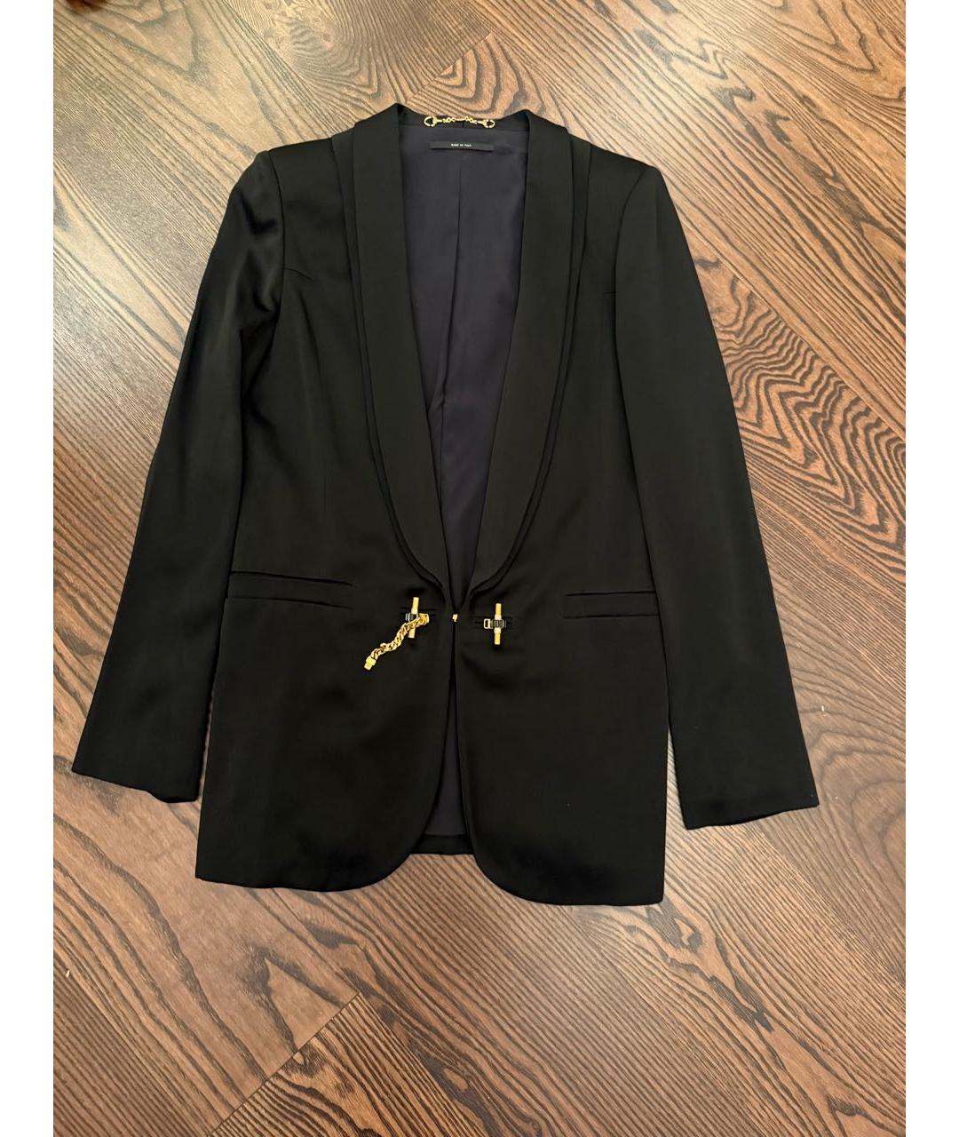 GUCCI Черный шелковый жакет/пиджак, фото 8