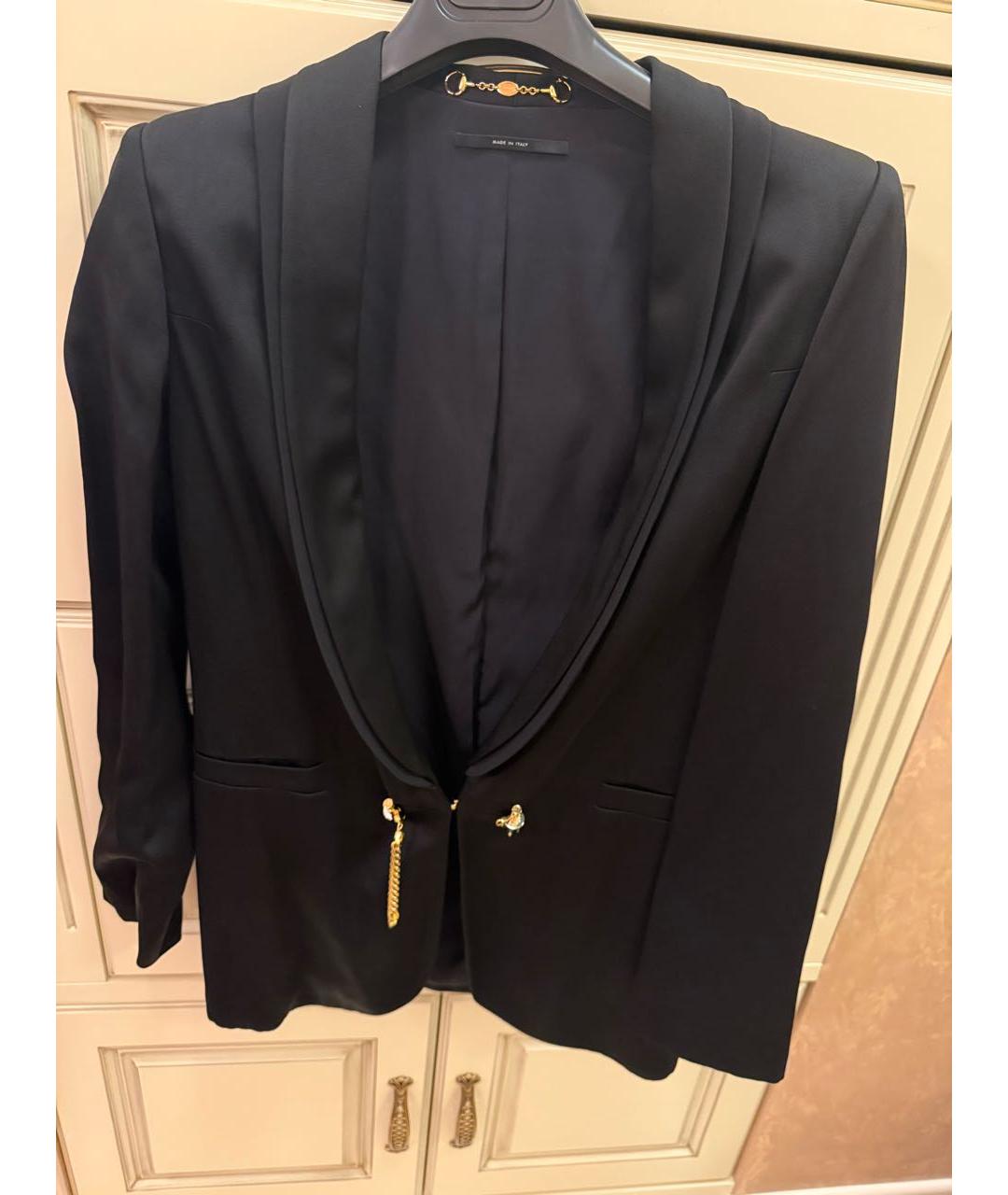 GUCCI Черный шелковый жакет/пиджак, фото 2