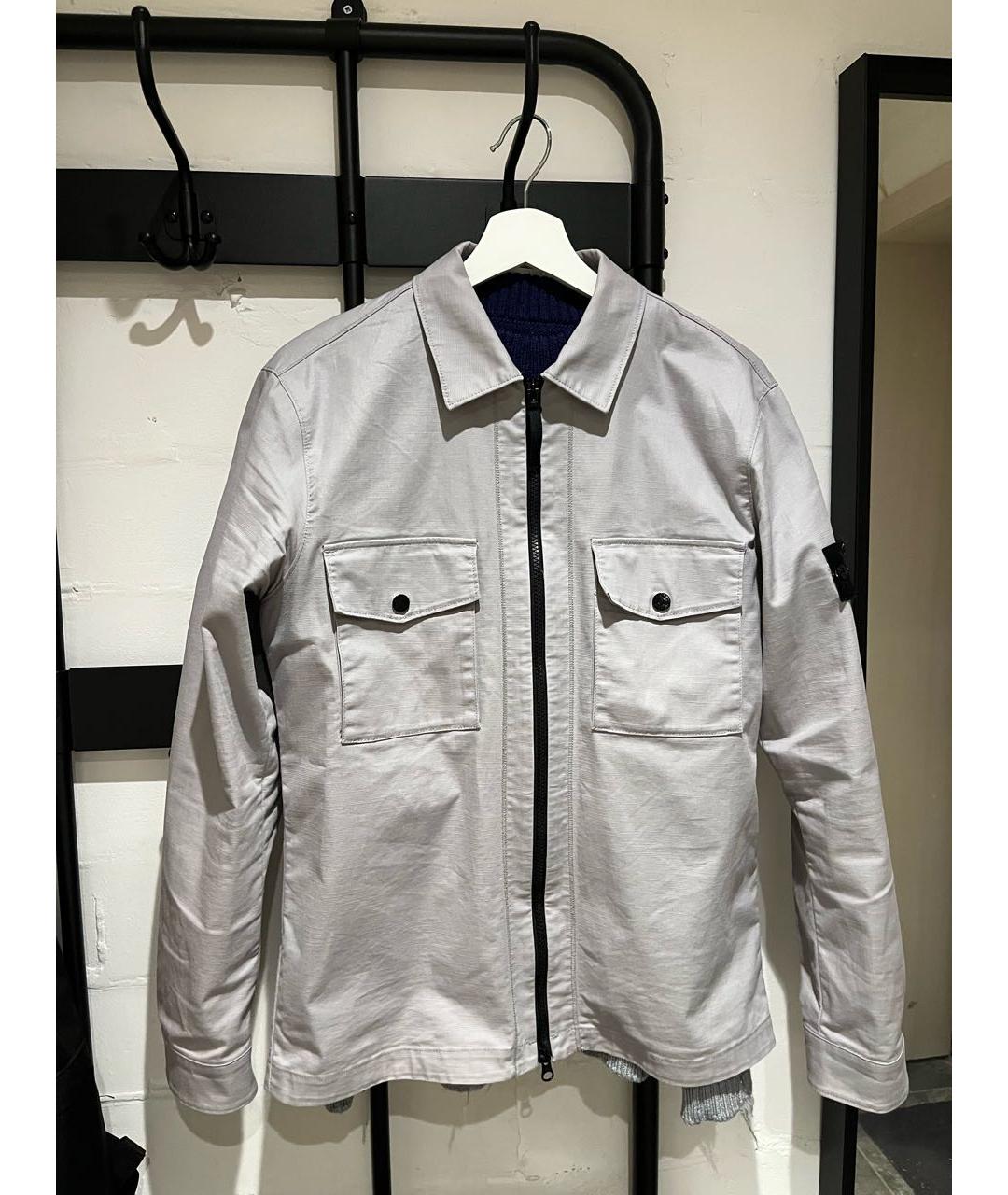 STONE ISLAND Серая хлопковая куртка, фото 8