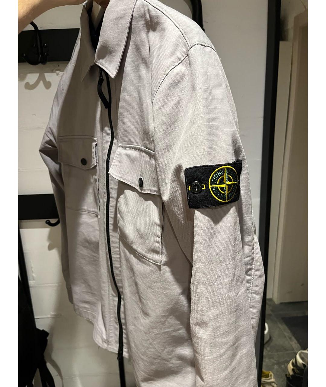 STONE ISLAND Серая хлопковая куртка, фото 3