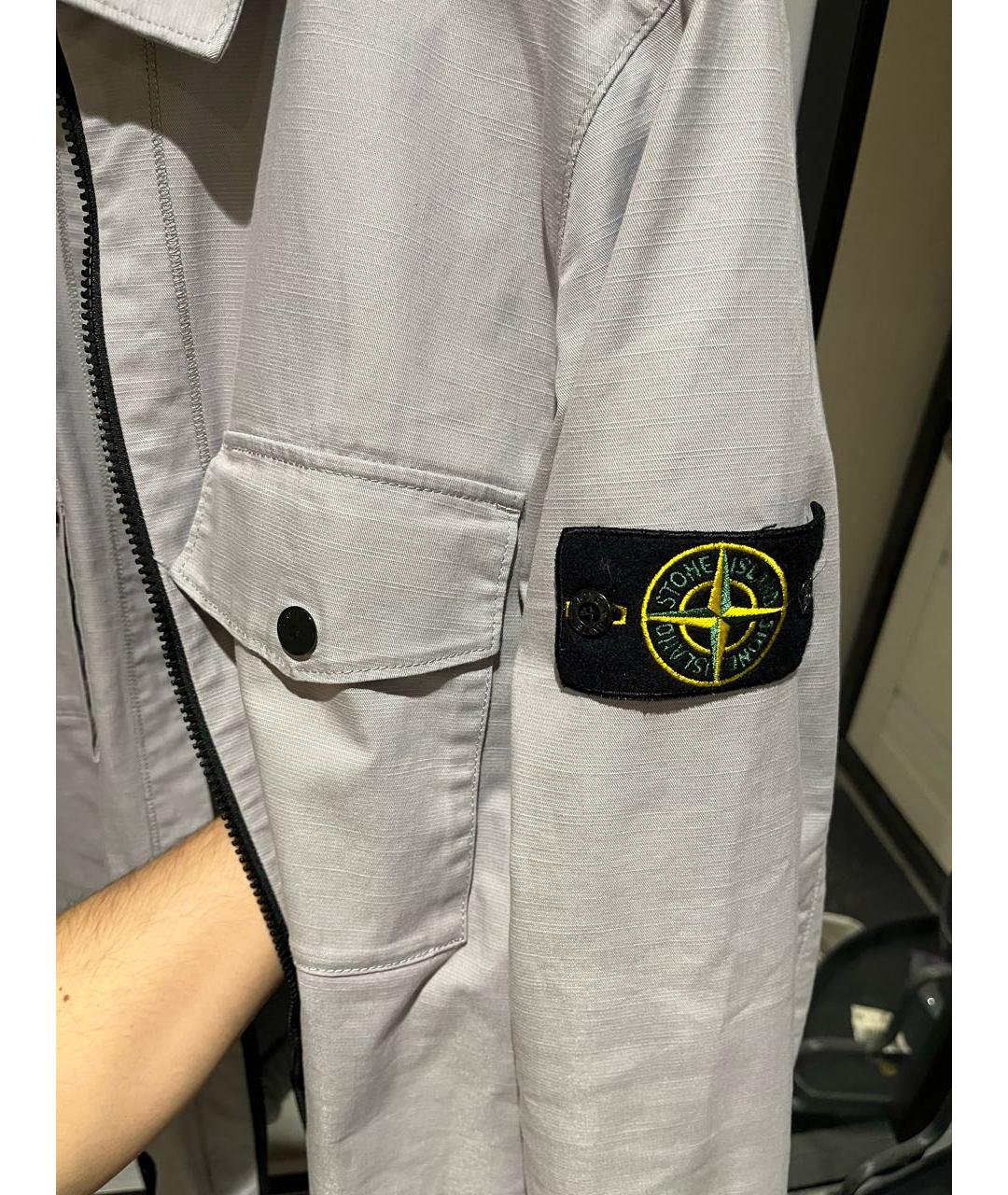 STONE ISLAND Серая хлопковая куртка, фото 4
